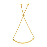Thumbnail for 14k Yellow Gold Smooth Curved Bar and Lariat Style Bracelet Bracelets Angelucci Jewelry   