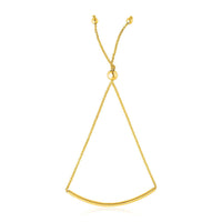 Thumbnail for 14k Yellow Gold Smooth Curved Bar Lariat Design Bracelet Bracelets Angelucci Jewelry   