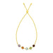 Adjustable Bracelet with Multicolored Medium Round Gemstones in 14k Yellow Gold Bracelets Angelucci Jewelry   
