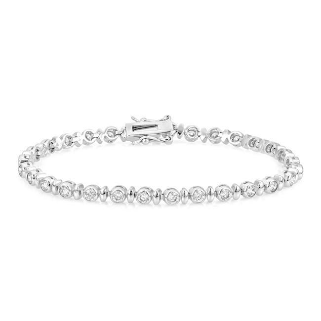 Alternating Bezel Cubic Zirconia Bracelet Bracelets JGI   