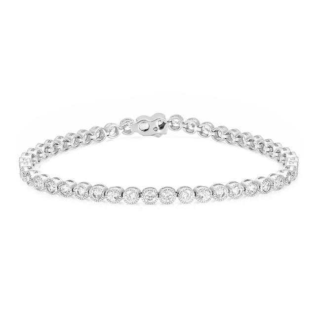 Bezel Cubic Zirconia Tennis Bracelet Bracelets JGI   