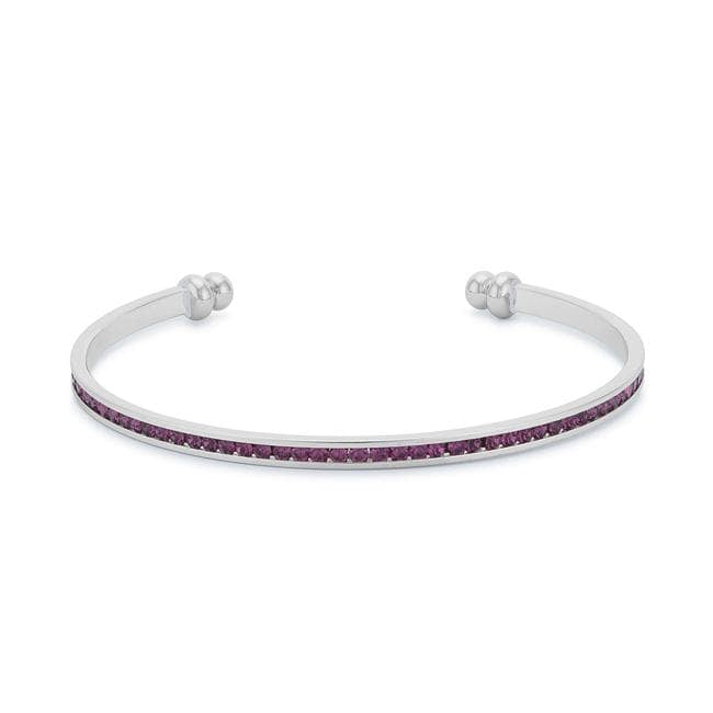 Channel-Set Amethyst Purple Cubic Zirconia Cuff Bracelets JGI   