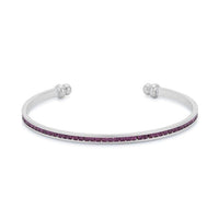 Thumbnail for Channel-Set Amethyst Purple Cubic Zirconia Cuff Bracelets JGI   