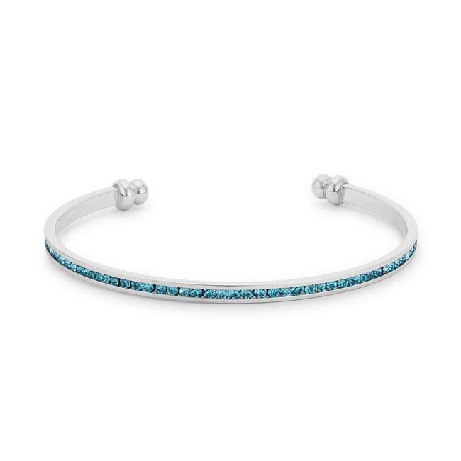 Channel-Set Aqua Cubic Zirconia Cuff Bracelets JGI   