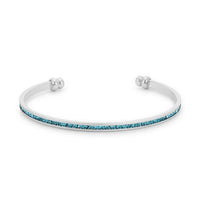 Thumbnail for Channel-Set Aqua Cubic Zirconia Cuff Bracelets JGI   