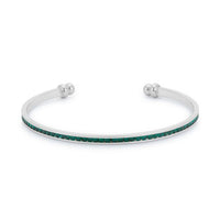 Thumbnail for Channel-Set Emerald Green Cubic Zirconia Cuff Bracelets JGI   