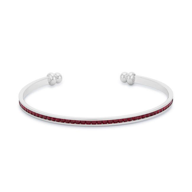 Channel-Set Garnet Cubic Zirconia Cuff Bracelets JGI   