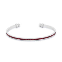 Thumbnail for Channel-Set Garnet Cubic Zirconia Cuff Bracelets JGI   