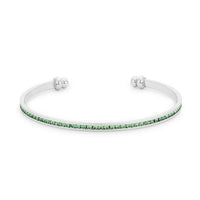 Thumbnail for Channel-Set Peridot Green Cubic Zirconia Cuff Bracelets JGI   