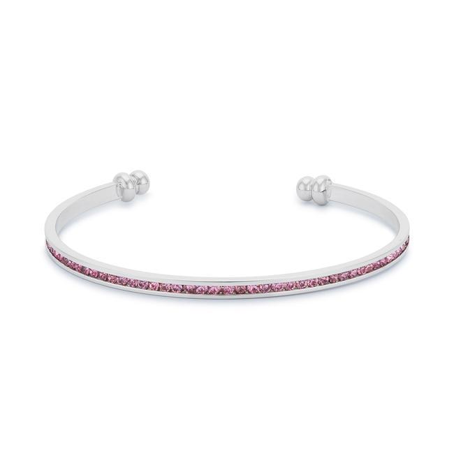 Channel-Set Pink Cubic Zirconia Cuff Bracelets JGI   