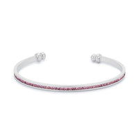 Thumbnail for Channel-Set Pink Cubic Zirconia Cuff Bracelets JGI   