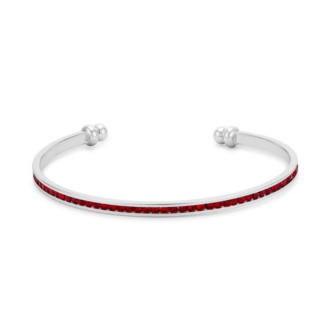 Channel-Set Ruby Red Cubic Zirconia Cuff Bracelets JGI   