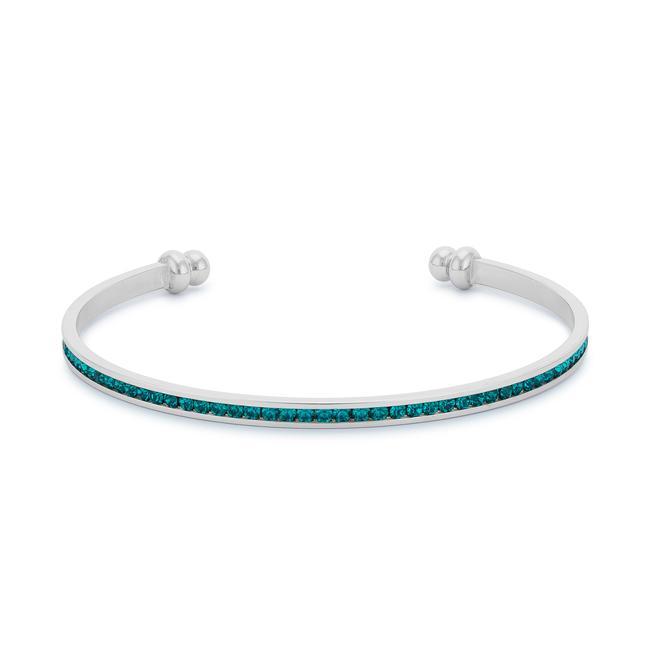 Channel-Set Turquoise Cubic Zirconia Cuff Bracelets JGI   
