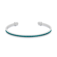 Thumbnail for Channel-Set Turquoise Cubic Zirconia Cuff Bracelets JGI   