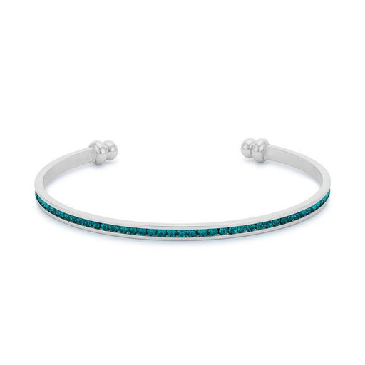 Channel-Set Turquoise Cubic Zirconia Cuff Bracelets JGI   