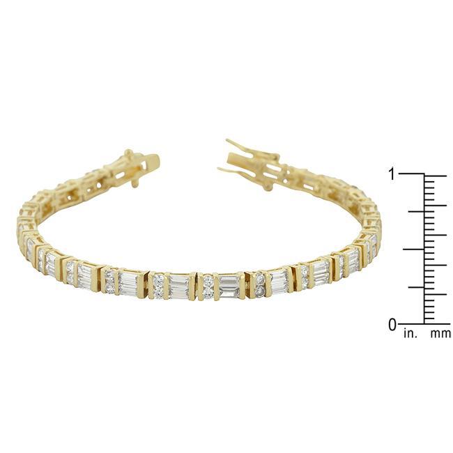 Golden Cubic Zirconia Tennis Bracelet Bracelets JGI   