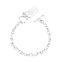 Thumbnail for Rhodium Plated Finish Love Charm Bracelet Bracelets JGI   