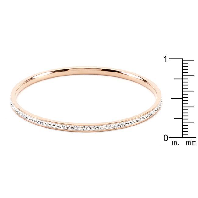 Simple Rose Gold Finish Crystal Bangle Bracelets JGI   