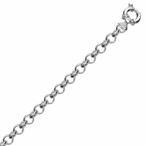 Sterling Silver Rhodium Plated Classic Rolo Bracelet Bracelets Angelucci Jewelry   