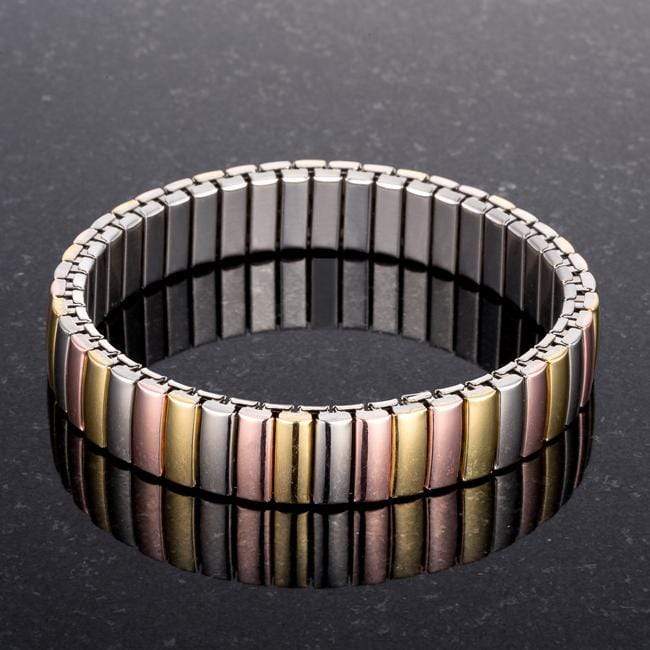 Tri-tone Stainless Steel Stretch Bracelet Bracelets JGI   