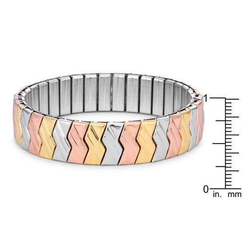 Tritone Zig-Zag Stainless Steel Stretch Bracelet Bracelets JGI   