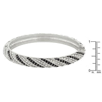 Thumbnail for Twisting Black and White Cubic Zirconia Bangle Bracelets JGI   