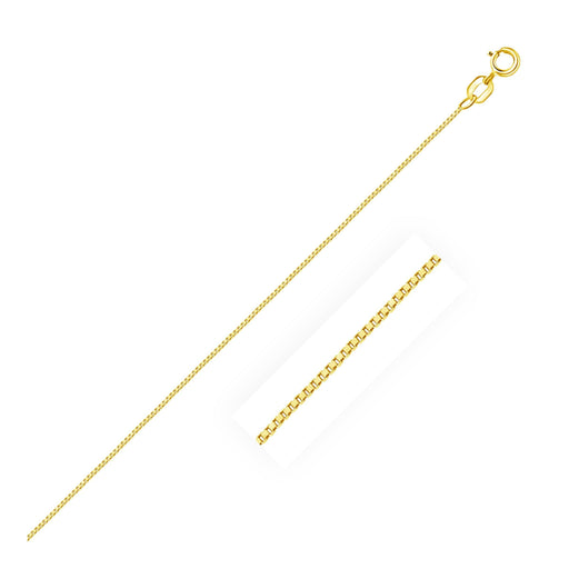 10k Yellow Gold Classic Box Chain 0.6mm Chains Angelucci Jewelry   