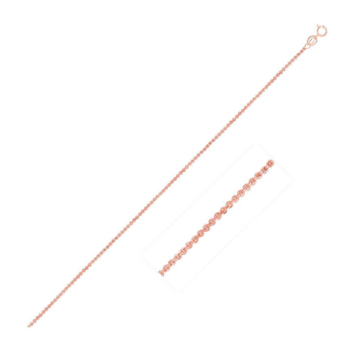 14k Rose Gold Cable Link Chain 0.5mm Chains Angelucci Jewelry   