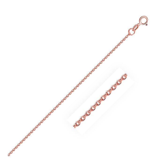 14k Rose Gold Cable Link Chain 1.1mm Chains Angelucci Jewelry   