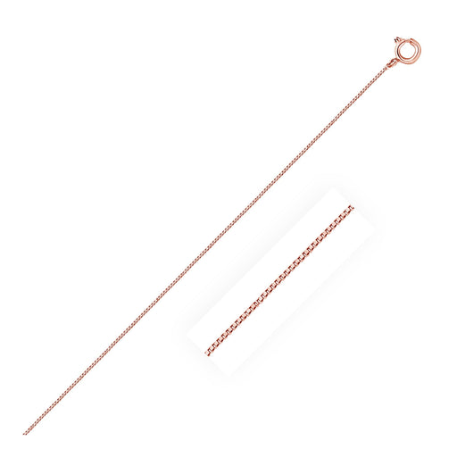 14k Rose Gold Classic Box Chain 0.45mm Chains Angelucci Jewelry   