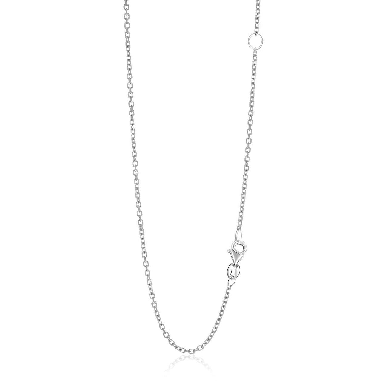 14k White Gold Adjustable Cable Chain 1.5mm Chains Angelucci Jewelry   