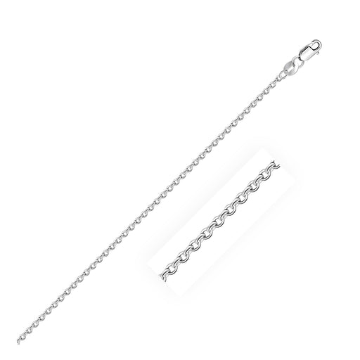 14k White Gold Cable Link Chain 1.4mm Chains Angelucci Jewelry   