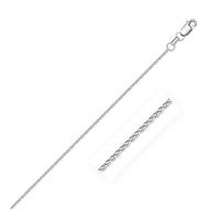 Thumbnail for 14k White Gold Diamond Cut Round Wheat Chain 1.1mm Chains Angelucci Jewelry   