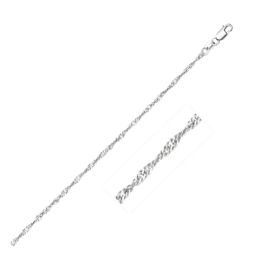 14k White Gold Singapore Chain 1.7mm Chains Angelucci Jewelry   