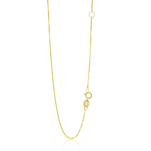 14k Yellow Gold Adjustable Box Chain 0.6mm Chains Angelucci Jewelry   