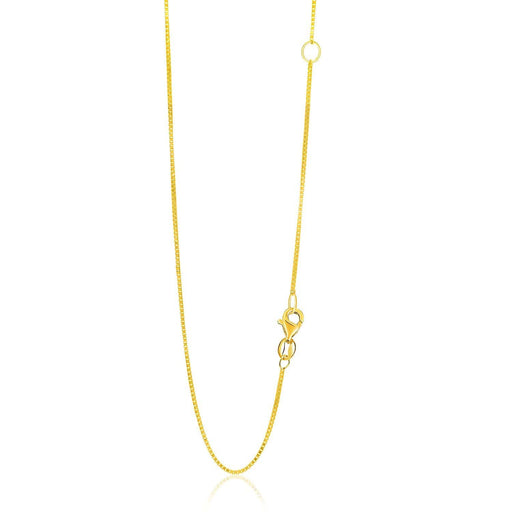 14k Yellow Gold Adjustable Box Chain 0.8mm Chains Angelucci Jewelry   