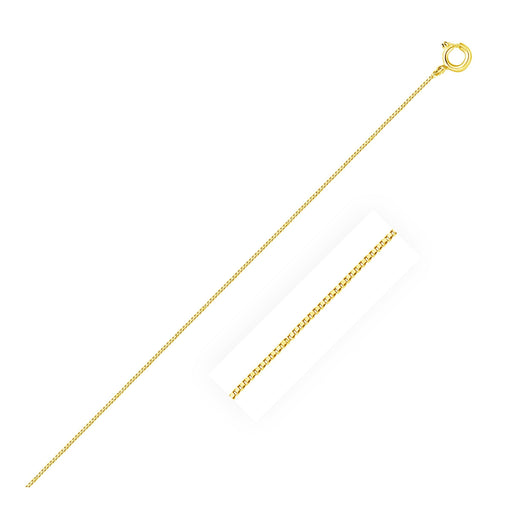 14k Yellow Gold Classic Box Chain 0.45mm Chains Angelucci Jewelry   
