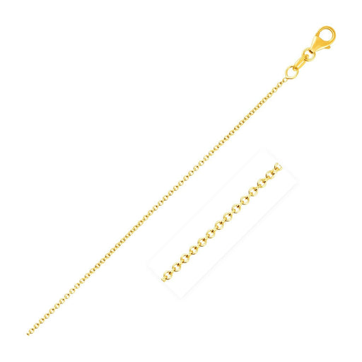 14k Yellow Gold Round Cable Link Chain 1.1mm Chains Angelucci Jewelry   