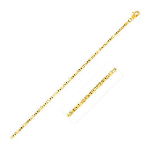 14k Yellow Gold Semi Solid Box Chain 1.6mm Chains Angelucci Jewelry   