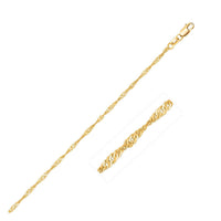 Thumbnail for 14k Yellow Gold Singapore Chain 1.5mm Chains Angelucci Jewelry   