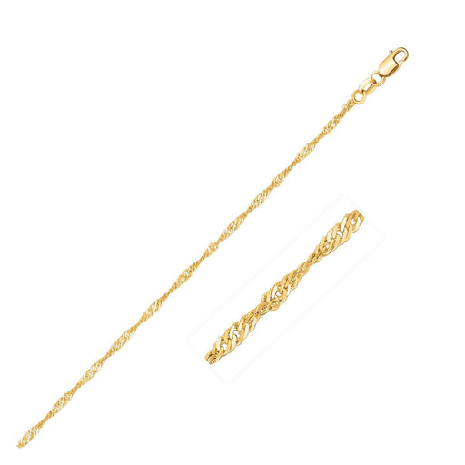 14k Yellow Gold Singapore Chain 1.5mm Chains Angelucci Jewelry   