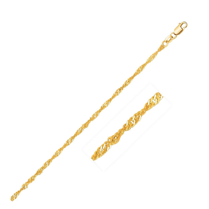 14k Yellow Gold Singapore Chain 1.7mm Chains Angelucci Jewelry   