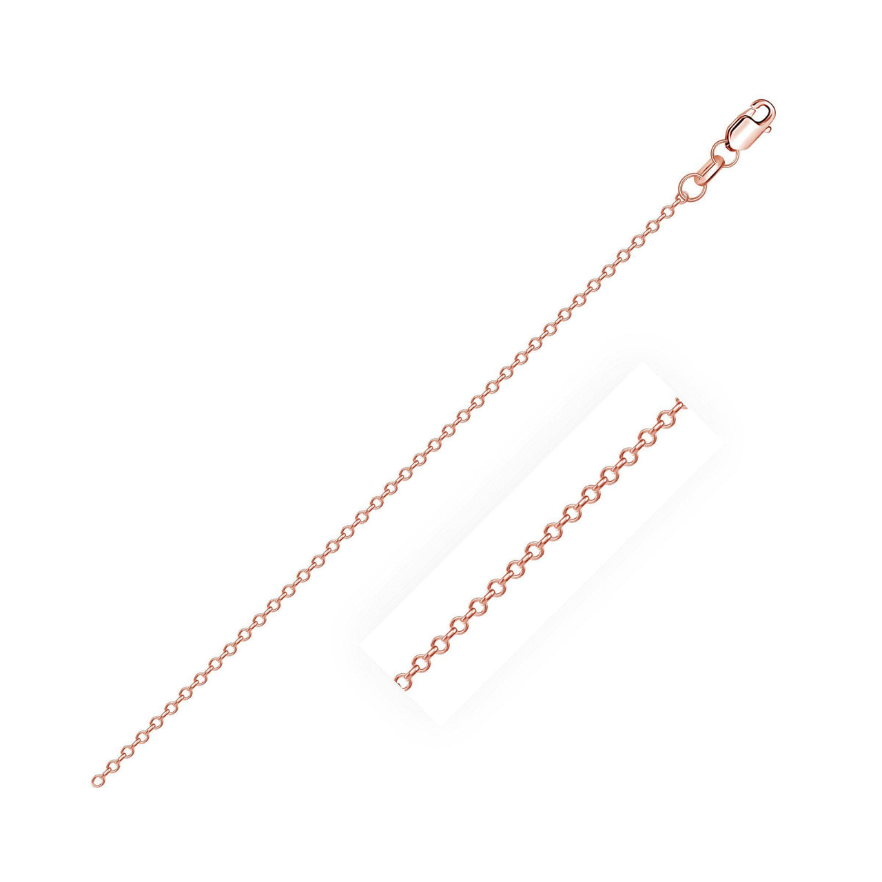 14k Yellow Roe Cable Link Chain 0.8mm Chains Angelucci Jewelry   