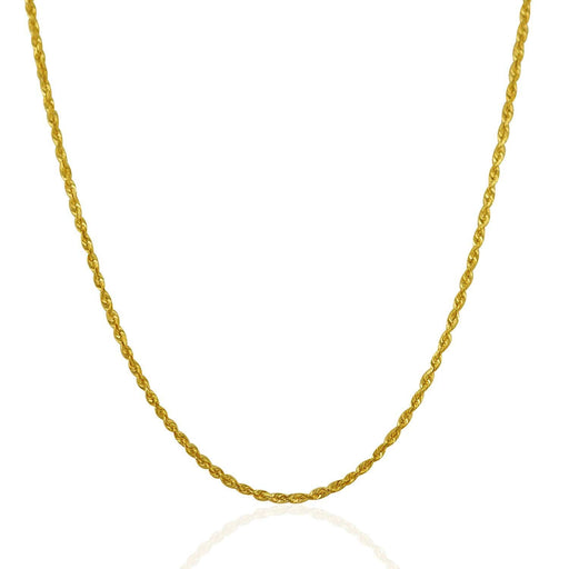 2.0mm 10k Yellow Gold Solid Diamond Cut Rope Chain Chains Angelucci Jewelry   