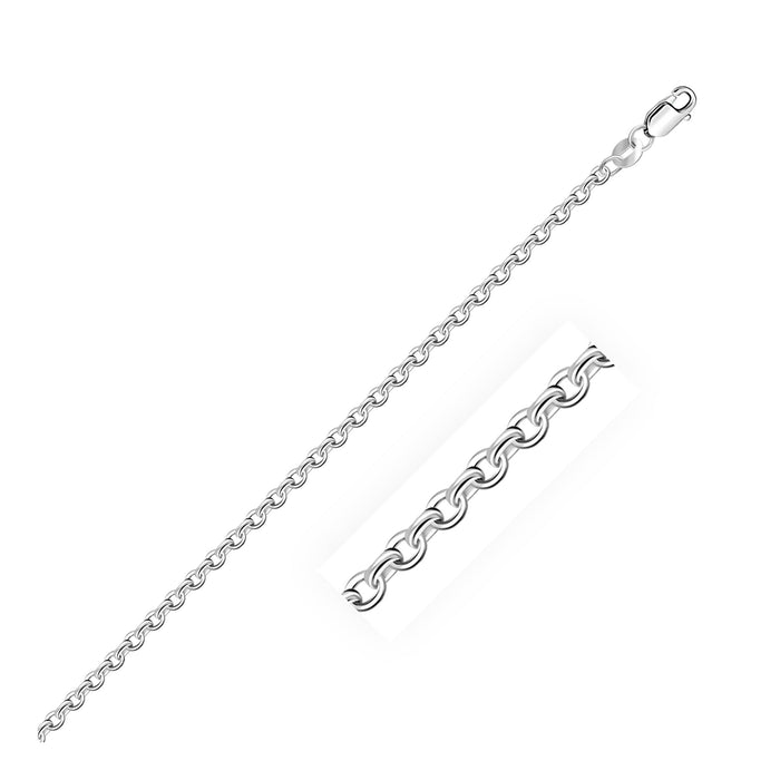 2.3mm 14k White Gold Cable Link Chain Chains Angelucci Jewelry   