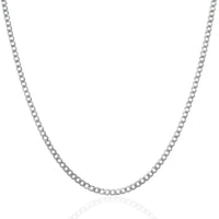 Thumbnail for 2.6mm 14k White Gold Solid Curb Chain Chains Angelucci Jewelry   