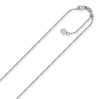 Thumbnail for 14k White Gold Singapore Style Adjustable Chain (1.1 mm) Chains Angelucci Jewelry   