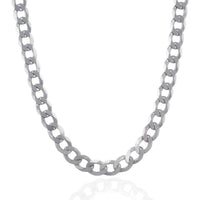 Thumbnail for Rhodium Plated 11.6mm Sterling Silver Curb Style Chain Chains Angelucci Jewelry   