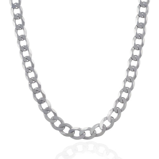 Rhodium Plated 13.6mm Sterling Silver Curb Style Chain Chains Angelucci Jewelry   