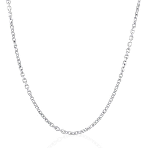 3.1mm 14k White Gold Cable Link Chain Chains Angelucci Jewelry   